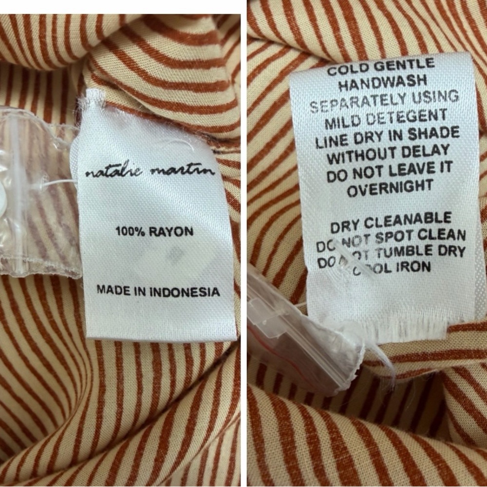 Natalie Martin Button Up Shirt Long Sleeve Striped Size S - Picture 6 of 7